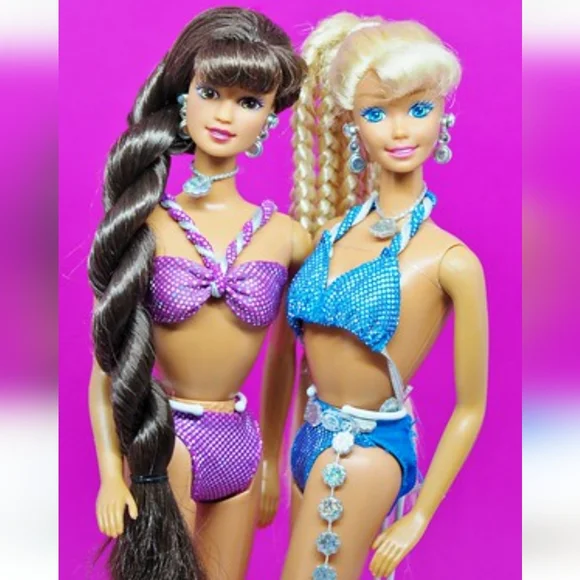 1995 Sparkle Beach Teresa 90s Purple Swimsuit Barbie Doll - Picture 2 of 10